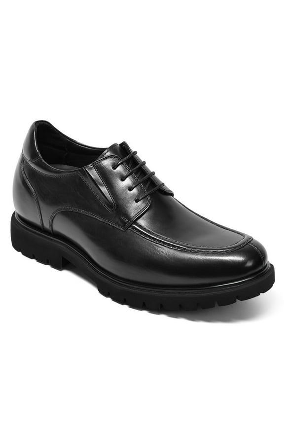 CMR CHAMARIPA Men's Elevator Dress Shoes - Black Leather Business Derby Shoes 8CM / 3.15 Inches