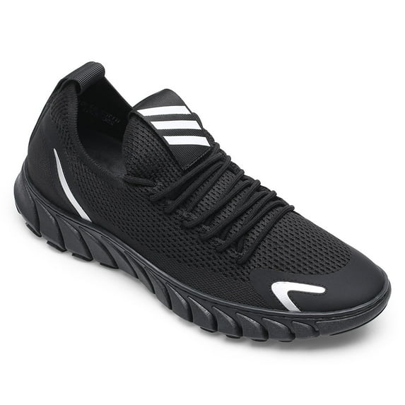 CMR CHAMARIPA Men's Elevator Shoes - Black Height Increasing Sneakers - Shoes That Make You Taller 6 CM / 2.36 Inches