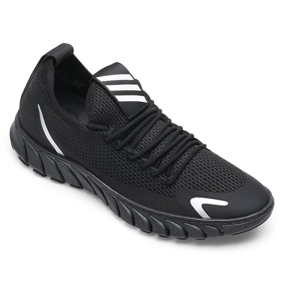 CMR CHAMARIPA Men's Elevator Shoes - Black Height Increasing Sneakers - Shoes That Make You Taller 6 CM / 2.36 Inches