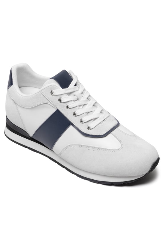 CMR CHAMARIPA Men's Elevator Shoes | Black Leather Trainers That Make You Taller 8CM / 3.15 Inches