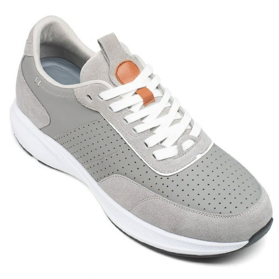 CMR CHAMARIPA Men's Elevator Sneakers - Stylish Height Increasing Shoes - Gray Suede Leather Sneakers 8 CM / 3.15 Inches