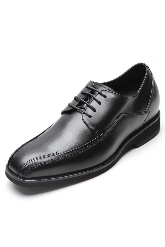 CMR CHAMARIPA Men's Height Increasing Dress Shoes - Black Calfskin Elevator Shoes For Men 2.76 Inches / 7 CM