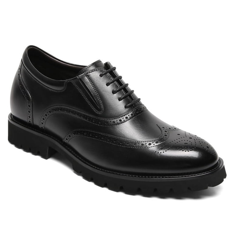 New CMR Men\'s Chamaripa Height Increasing Leather Oxford Shoes CMR CHAMARIPA Height Increasing Formal Shoes - Black Leather  main image 2
