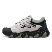 CMR CHAMARIPA Mens Hidden Heel Shoes | Grey Casual Elevator Sneakers 7CM / 2.76 Inches