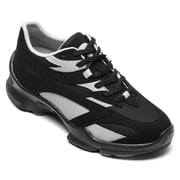 CMR CHAMARIPA Mens Hidden Height Increasing Shoes - Black Sneakers That Make You Taller 7CM / 2.76 Inches