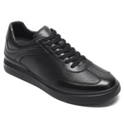CMR CHAMARIPA Mens Hidden High Heel Shoes - Black Leather Casual Elevator Shoes 6CM / 2.36 Inches