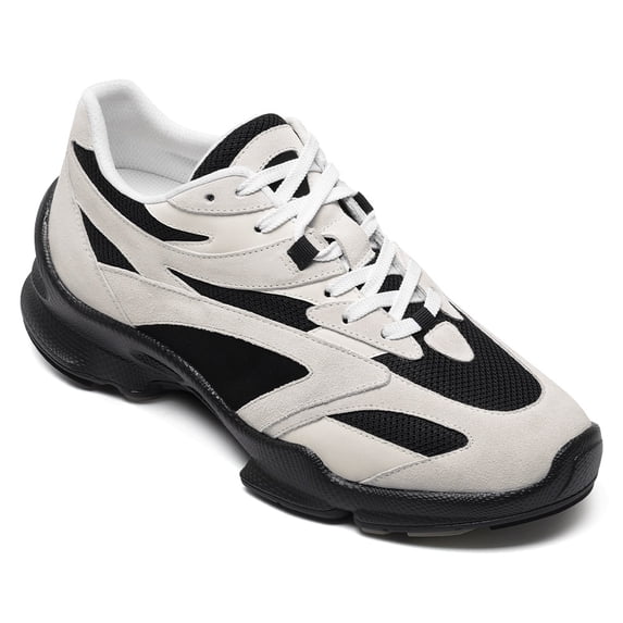 CMR CHAMARIPA Men's Invisible Height Increase Shoes - Beige Sneakers That Make You Taller 7CM / 2.76 Inches
