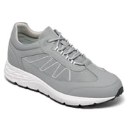 CMR CHAMARIPA Mens Invisible Height Increase Shoes - Gray Leather Casual Elevator Sneakers 8CM / 3.15 Inches