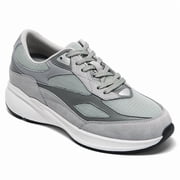 CMR CHAMARIPA Mens Invisible Height Increase Shoes - Grey Mesh Casual Elevator Shoes 8CM / 3.15 Inches