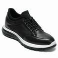 thumbnail image 1 of CMR CHAMARIPA Men's Shoes With Higher Heels - Black Leather Casual Elevator Sneakers 8CM / 3.15 Inches, 1 of 9
