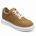 thumbnail image 1 of CMR CHAMARIPA Men's Shoes With Higher Heels - Yellow Oil-Waxed Leather Casual Sneakers 7CM / 2.76 Inches, 1 of 9