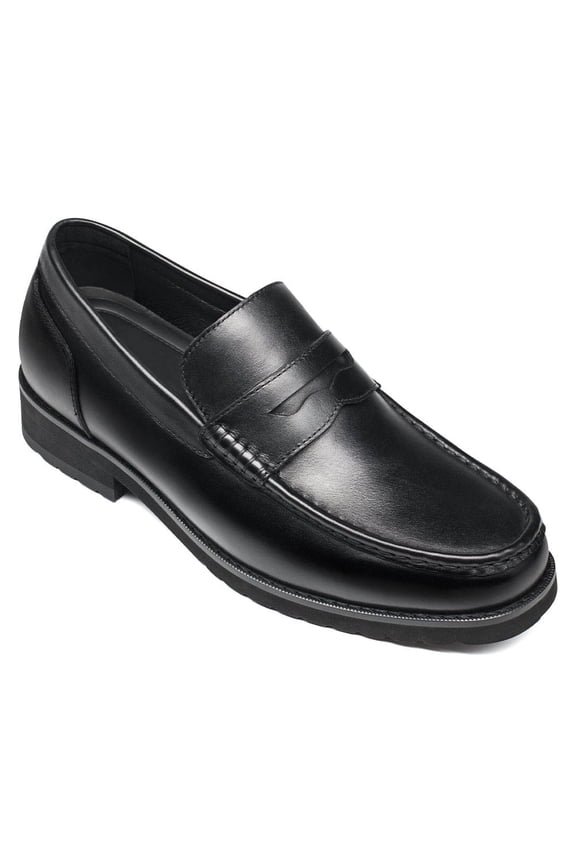 CMR CHAMARIPA Mens Elevator Loafers - High Heel Lifting Shoes - Black Men's Penny Loafers 6CM / 2.36 Inches