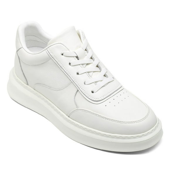 CMR CHAMARIPA Taller Sneakers - Mens Elevator Shoes - White Leather Casual Sneakers 6cm / 2.36 Inches