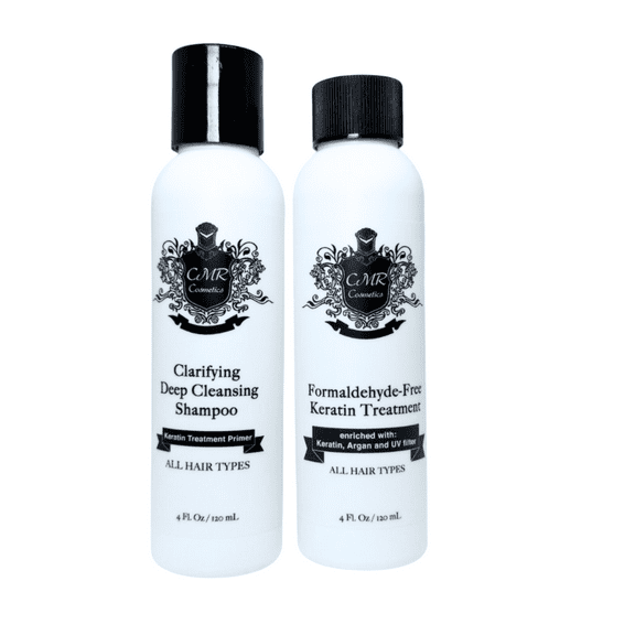 CMR Cosmetics - Clarifying Deep Cleansing Shampoo & Formaldehyde-Free Keratin Care, Enhances Shine, Smooths, Straightens, Rejuvenates, Strengthens - Safe & Professional Quality for All Hair Types