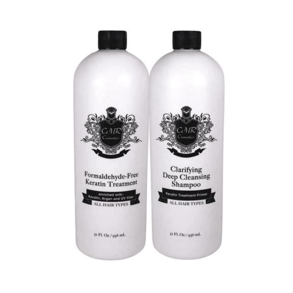 CMR Cosmetics Formaldehyde-Free Keratin Care & Clarifying Deep Cleansing Shampoo for All Hair Types, Professional Salon-Quality, Smooths, Straightens, Revitalizes Scalp, Gentle Silky Finish
