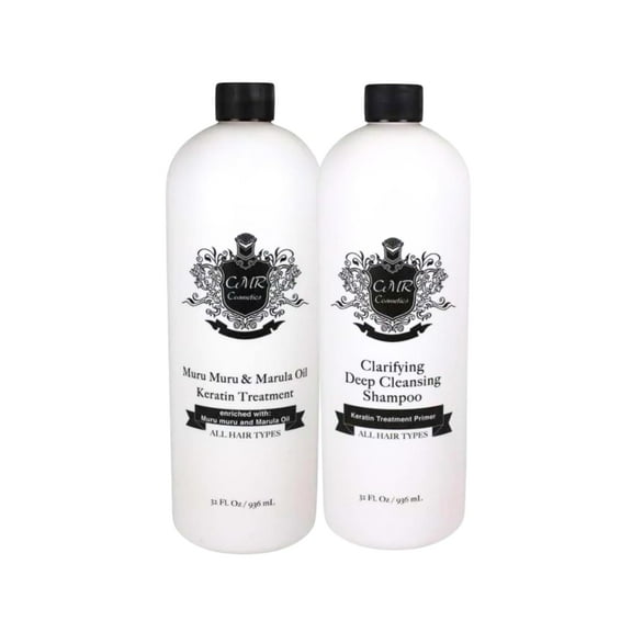 CMR Cosmetics Hair Care Set - Muru Muru & Marula Oil Enriched Keratin Care plus Clarifying Deep Cleansing Shampoo - Ultimate Shine, Strength & Softness for All Hair Types