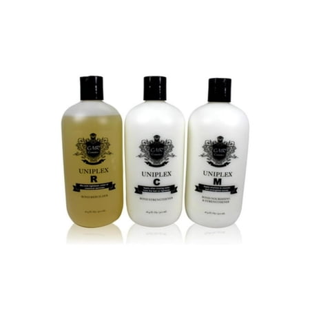 CMR Cosmetics UNIPLEX Ultimate Hair Care Kit - Intensive Bond Rebuilder R, Strengthening Complex C & Moisture Lock M - Salon-Grade Repair System for Vibrant, Resilient, Healthy Hair