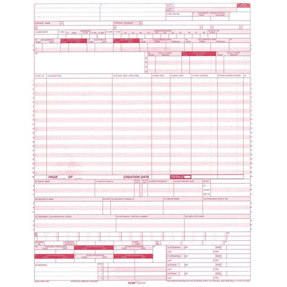 CMS 1450 / UB04 Medical Billing forms 500 Sheets