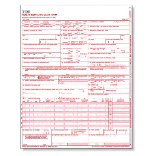 CMS 1500 / Hcfa 1500 Medical Billing Forms (1000 Sheets)