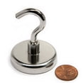 thumbnail image 1 of CMS Magnetics® 2 Pieces 110 lbs Silver Neodymium Hook Magnet, 1 of 3