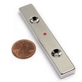 thumbnail image 1 of CMS Magnetics® 31lbs 3"x1/2"x1/4" Neodymium Bar Magnet With 2 #6 Countersunk holes on North Pole, 1 of 3
