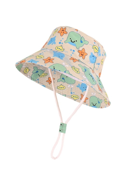 Baby Sun Hat Toddler Boys Girls Bucket Hat Fashion Cute Ocean Whale Sweet Kids Breathable Protection Summer Hats (1-2 Years Pink)