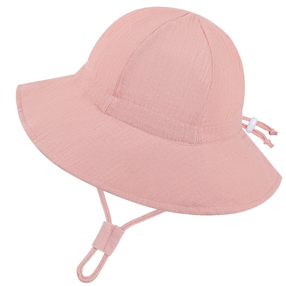 CMSHTD Bucket Hats for Kids Baby Girls Boys Summer, Outdoor Sun Breathable Adjustable Children Beach Hat, Red 3-12 Months