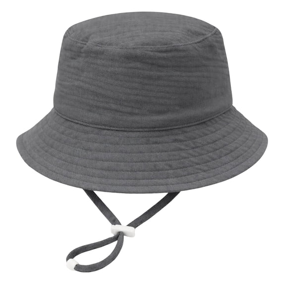 CMSHTD Bucket Hats for Kids Baby Girls Boys Summer, Outdoor Sun Children Breathable Stylish Cartoon Print, Dark Gray 6-12 Months