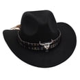 thumbnail image 1 of CMSHTD Cowboy Hats for Kids Boys Toddler Summer, Outdoor Classic Western Handsome Performance Cowboy Hat, Black 3-8 Years, 1 of 4