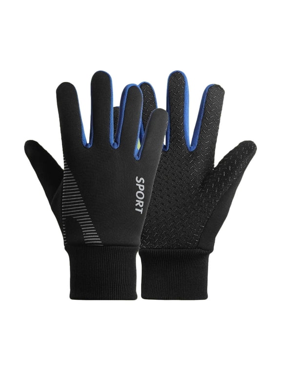 Kids Full Finger Cycling Gloves for Boys Girls Toddler Warm Waterproof Climbing Riding Biking Outdoor Sports, Outdoor, Size 8-13 Years Blue