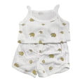 thumbnail image 1 of CMSHTD Outfit Sets for Girls Toddler Summer Tank Top and Shorts, Casual Kids Children Clothes, Homewear Lightweight, Yellow 4-5 Years, 1 of 5