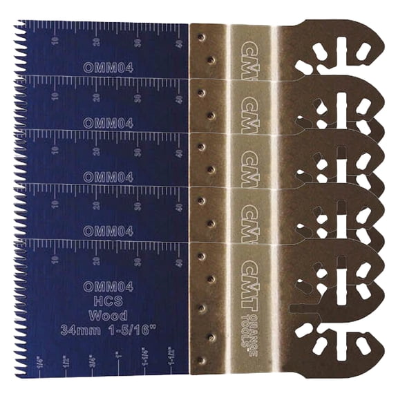 CMT OMM04-X5 5-Piece Precision Cut Blade for Universal-mount Oscillating Multi-tools