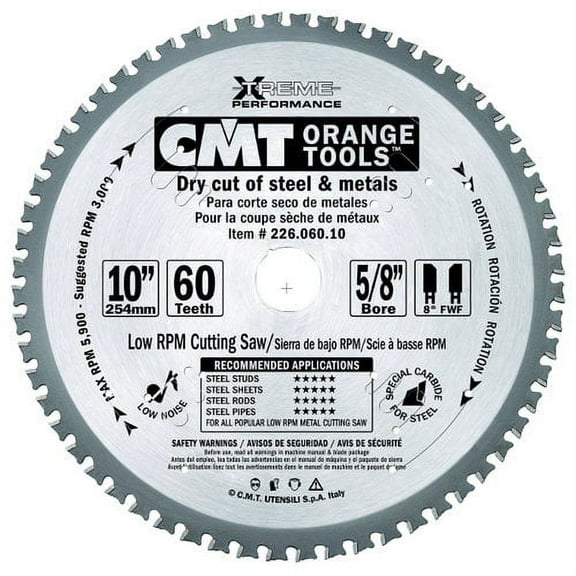 CMT 226.048.07 Industrial Dry Cut Steel Saw Blade 7-1/4-Inch x 48 Teeth TCG Grind with 5/8-Inch<> Bore