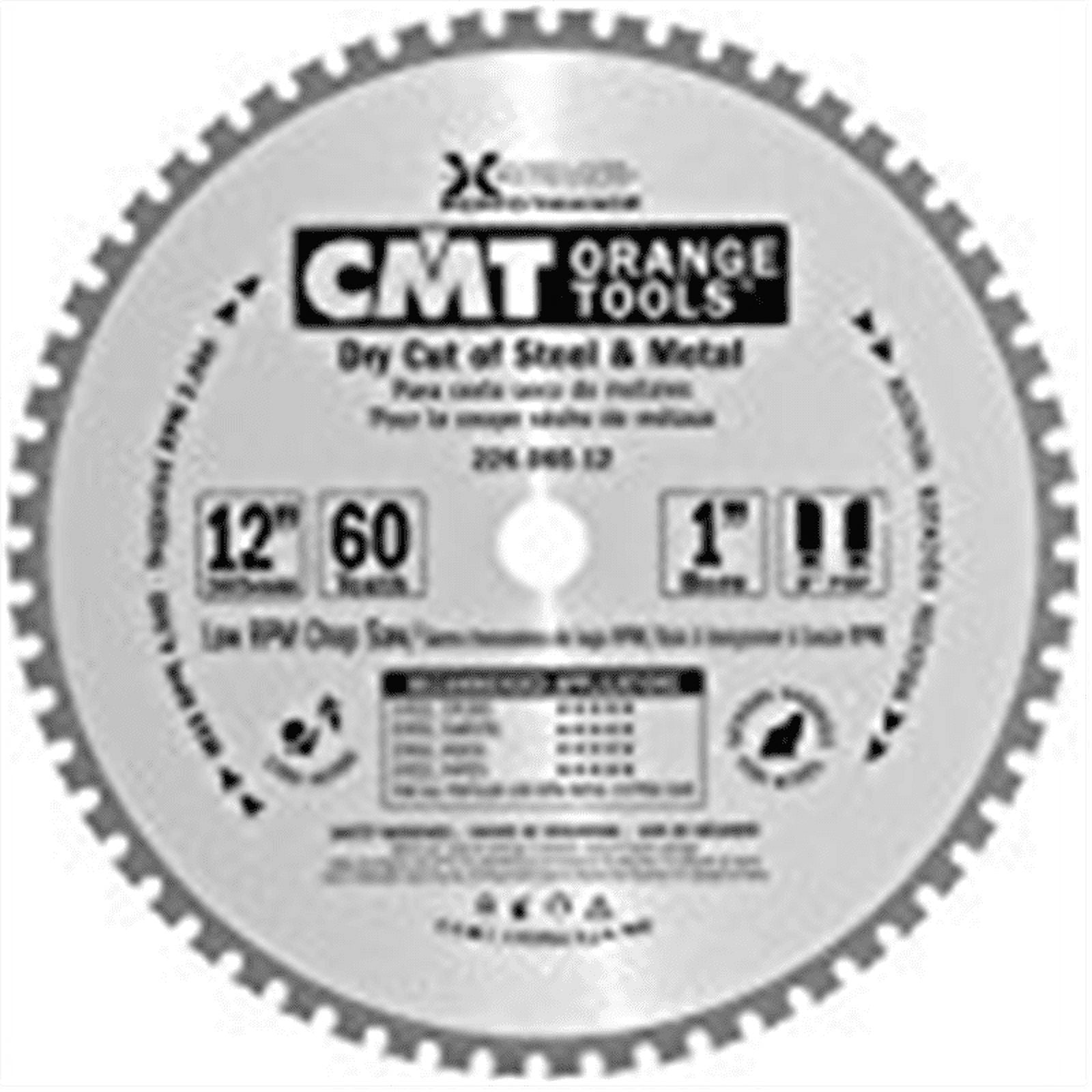 CMT 226.060.12 Industrial Dry Cut Steel Saw Blade, 12-Inch x 60 Teeth 8° FWF  Grind with 1-Inch Bore