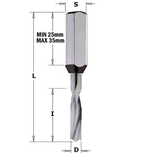 CMT 310.530.21 Solid Carbide Dowel Drill 3mm (1/8-inch) 10X35mm Shank Right-Hand