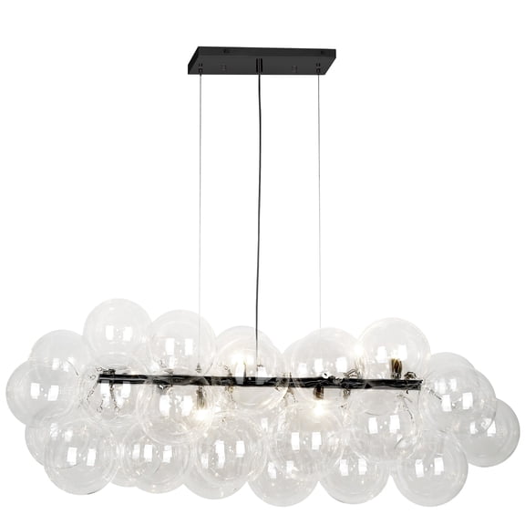 CMT-418HP-CLR-MB Dainolite Comet - 10 Light Chandelier In Contemporary Style-15.75 Inches Tall and 41 Inches Wide-Matte Black Finish