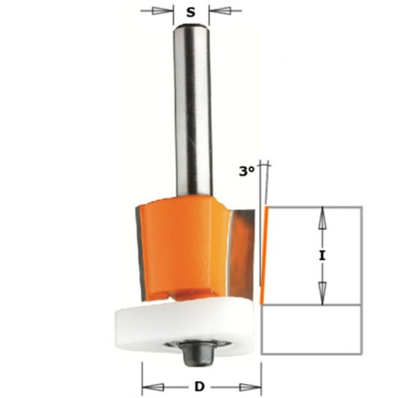Cmt Router Bit,2 Flutes,2-9/64 in. L 807.128.11