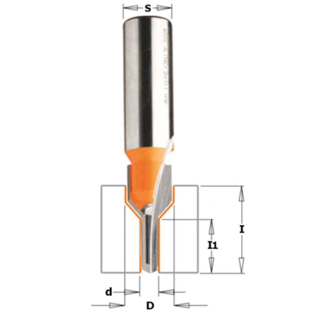 Amana Tool Solid Carbide Spiral Plunge Router Bit – 1/4" Diameter, 1" Cutting Height, 1/4" Shank, Up-Cut
