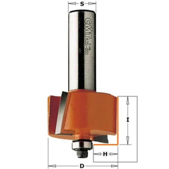 CMT 835.850.11 Rabbeting Bit, 1/2-Inch Shank, 1/2-Inch Cutting Depth, Carbide-Tipped