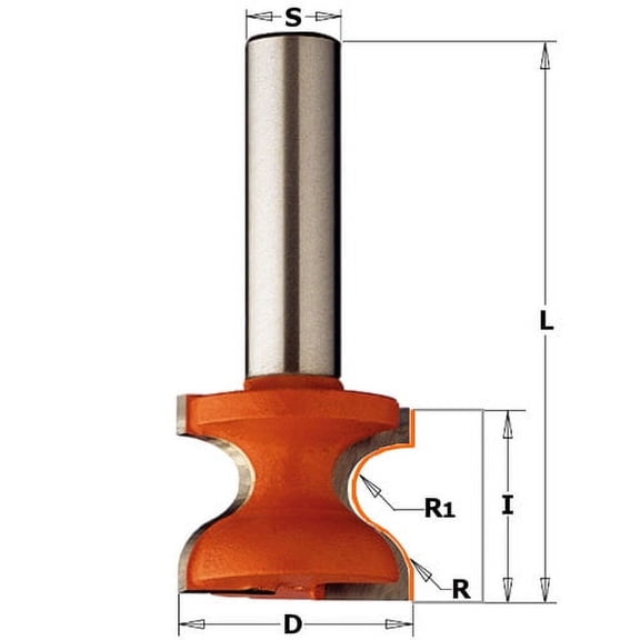 CMT 855.805.11 Window Sill Bit with 3/8 to 1/2-Inch Radius, 1/2-Inch Shank