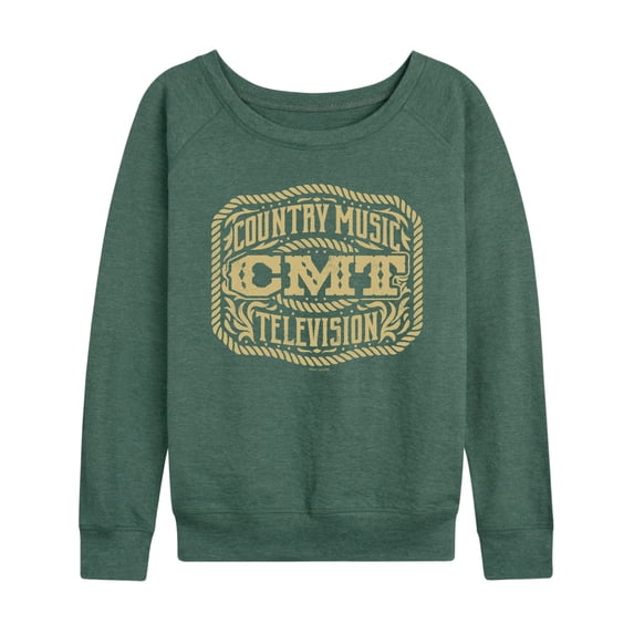 CMT - Belt Buckle - Women's French Terry Long Sleeve Pullover