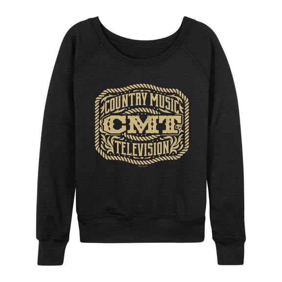CMT - Belt Buckle - Women's French Terry Long Sleeve Pullover