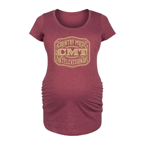 CMT - Belt Buckle - Women's Maternity Scoop Neck Graphic T-Shirt
