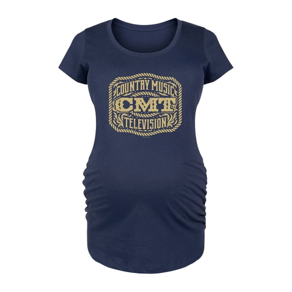 CMT - Belt Buckle - Women's Maternity Scoop Neck Graphic T-Shirt