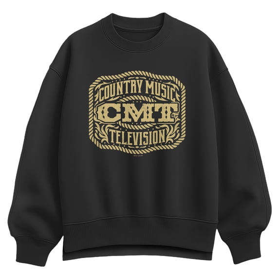 CMT - Belt Buckle - Women's Oversized Fleece Crew Sweatshirt