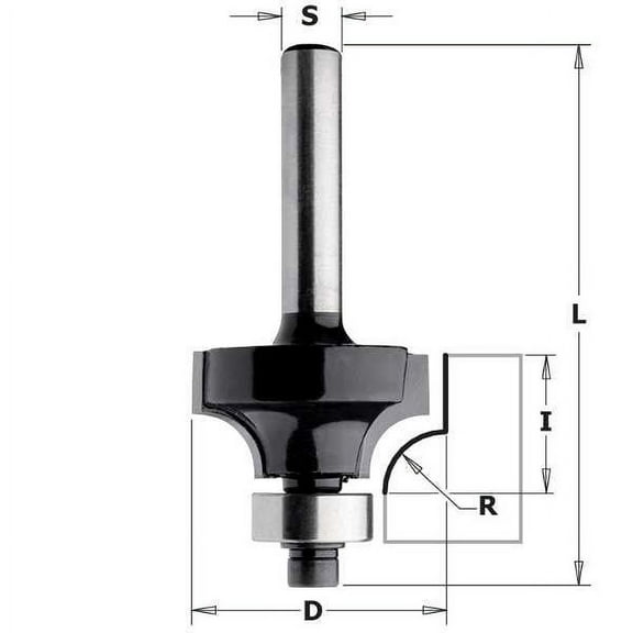 CMT, Contractor Roundover & Beading Bit, 3/4-inch Diameter, 1/8-inch Radius, 1/4-inch Shank