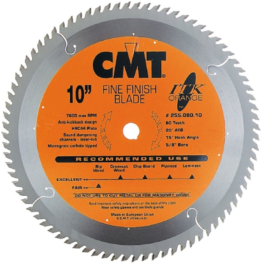 CMT Fine Finish Blade ITK 10 in X 80 X 5/8 in