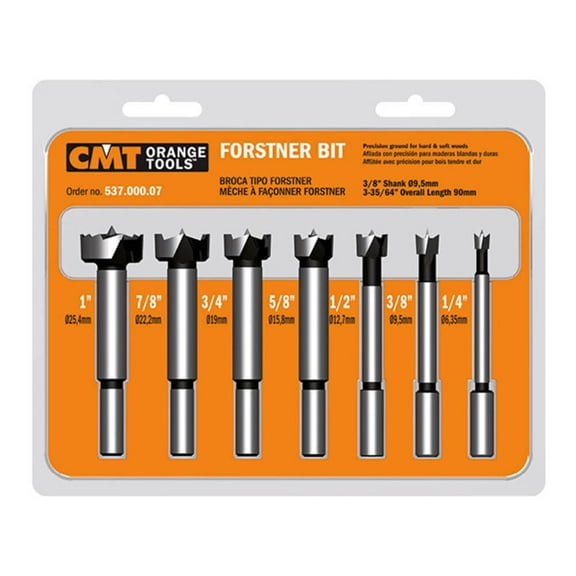 CMT Forstner High Performance Stagger Tooth Drill Bit Set, 7 Pieces