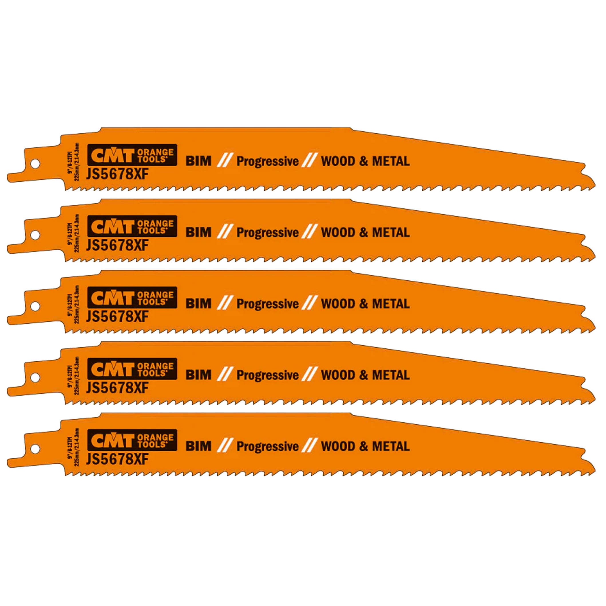 CMT JS5678XF-5 5-Piece Bimetal Saw Blades for Reciprocating Saws