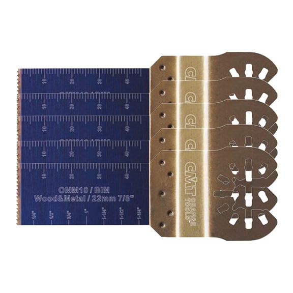 CMT OMM10-X5 5-piece Plunge & Flush-Cut Blade for Oscillating Multi-tools